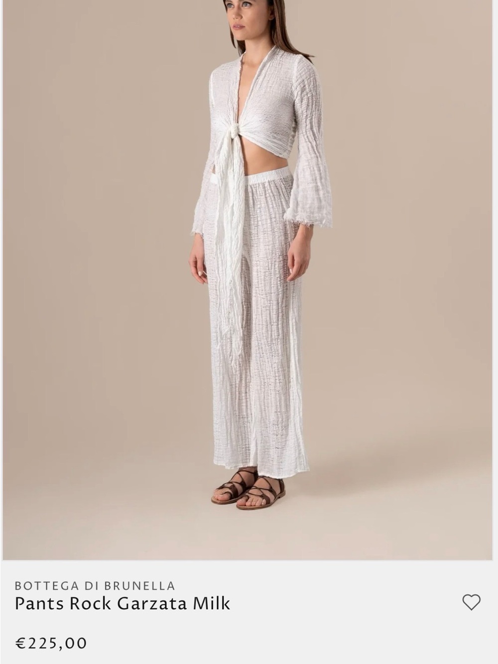 Textured White Wide-Leg Knit Pants with Elastic Waist